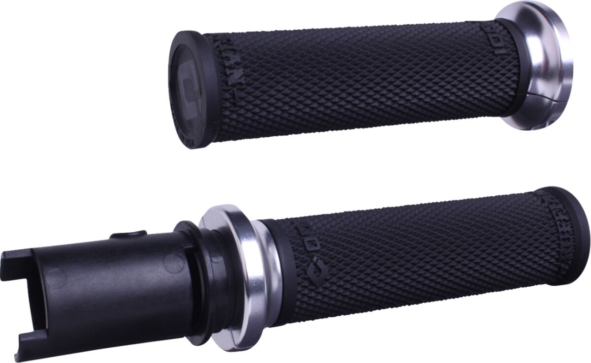 ODI Ruffian Lock-On Street Grips - CVO - Black/Silver V30HTCB-S
