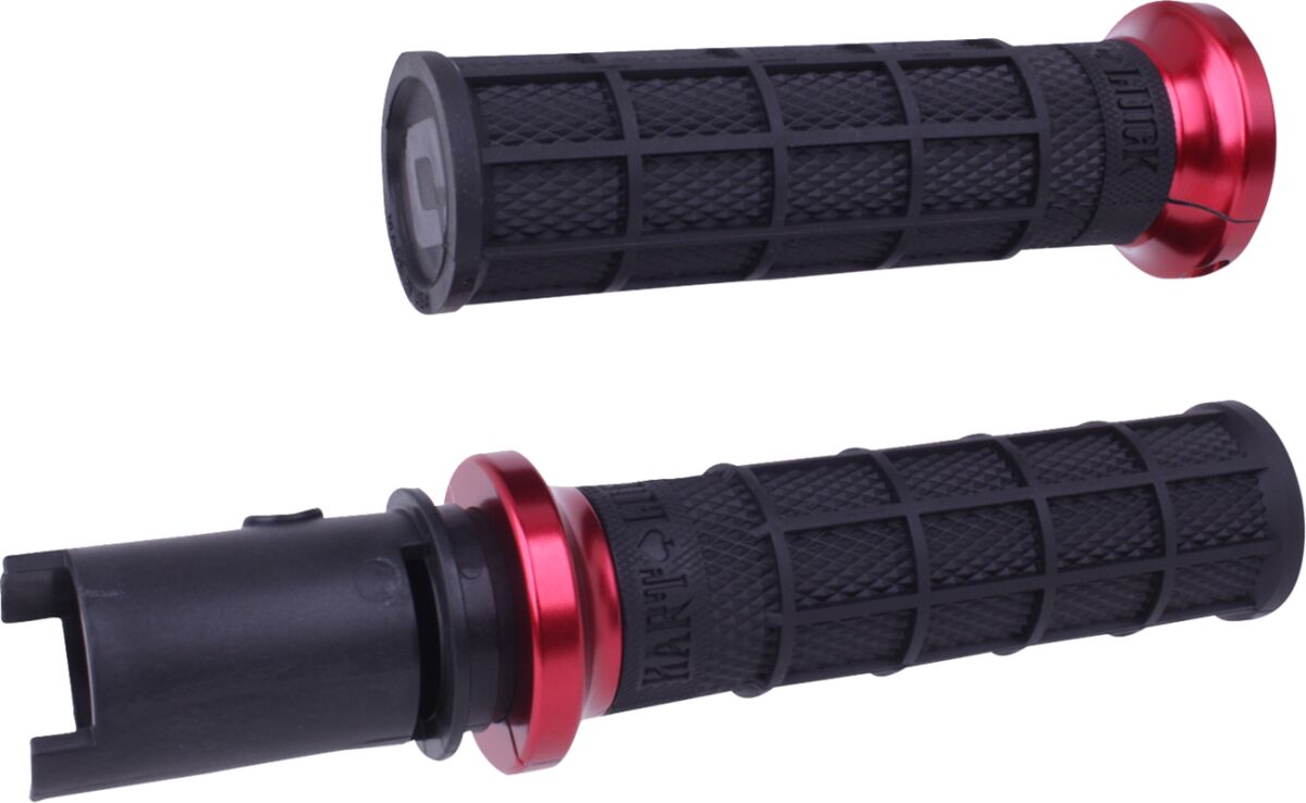 ODI Hart-Luck Signature V-Twin Lock-On™ Grips - CVO - Black/Red V31HTC-BB-R