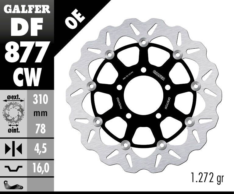 GALFER BRAKE ROTOR FLOATING WAVE DF877CW