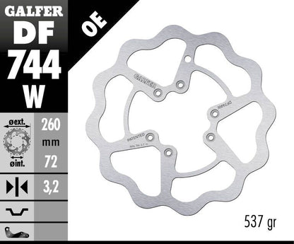 GALFER BRAKE ROTOR FIXED WAVE DF744W
