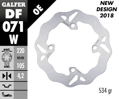 GALFER BRAKE ROTOR FIXED WAVE DF071W