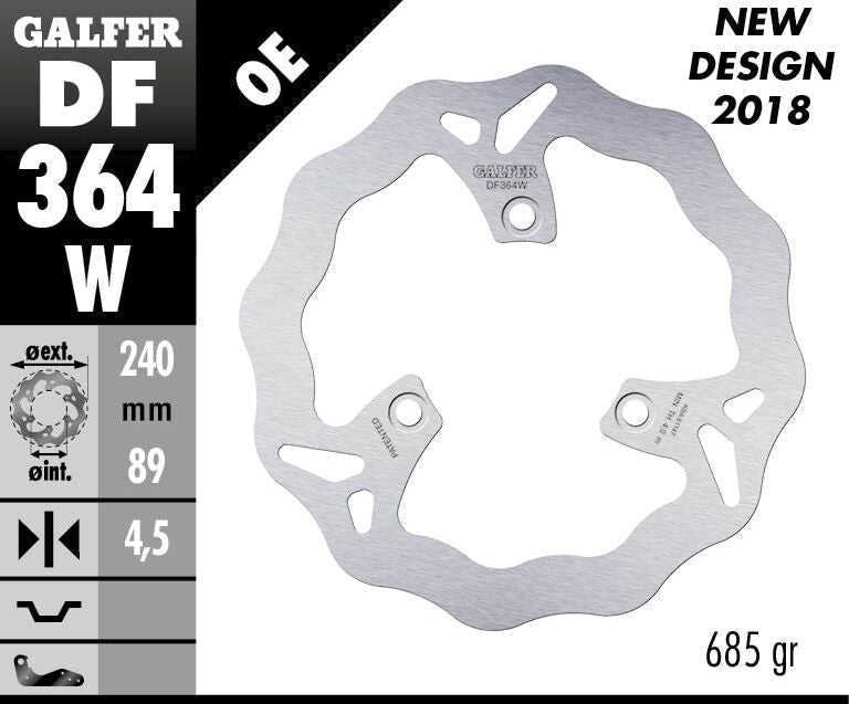 GALFER BRAKE ROTOR FIXED WAVE DF364W
