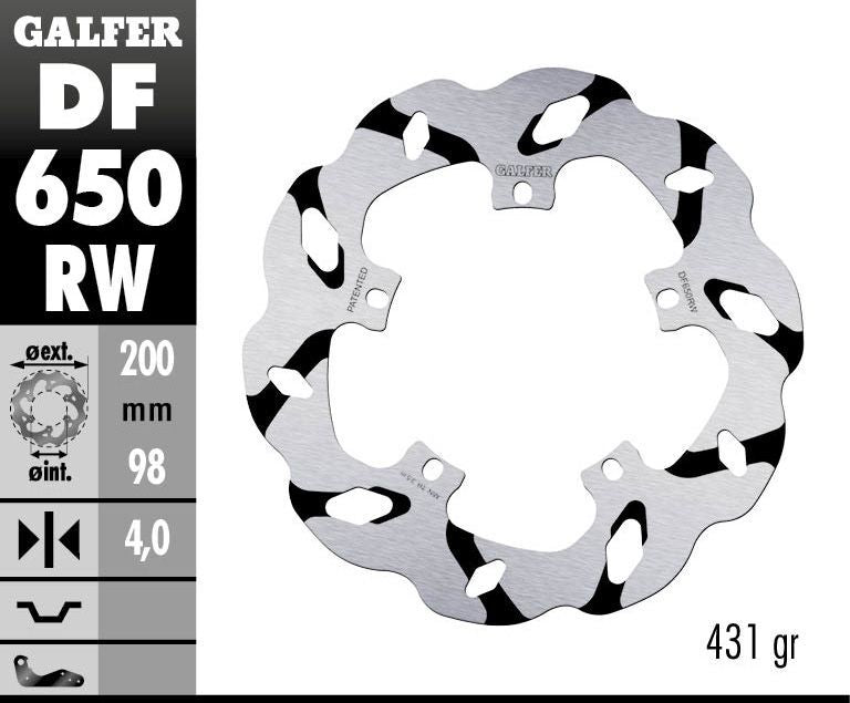 GALFER BRAKE DISC FIXED WAVE GROOVED DF650RW