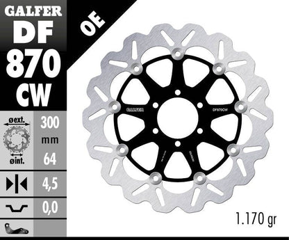 GALFER BRAKE ROTOR FLOATING WAVE DF870CW