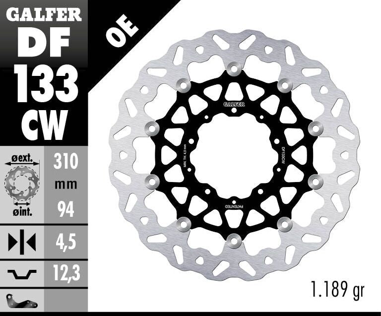 GALFER BRAKE ROTOR FLOATING WAVE DF133CW