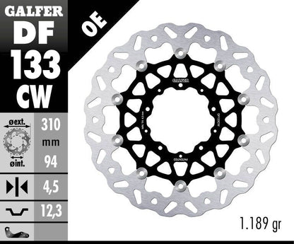 GALFER BRAKE ROTOR FLOATING WAVE DF133CW