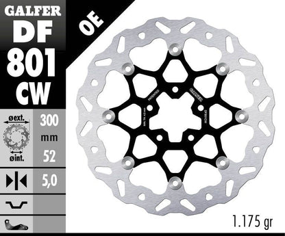 GALFER BRAKE ROTOR FLOATING WAVE DF801CW