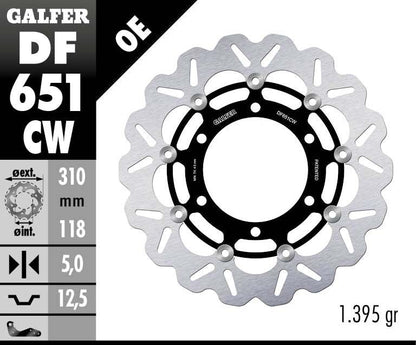 GALFER BRAKE ROTOR FLOATING WAVE DF651CW