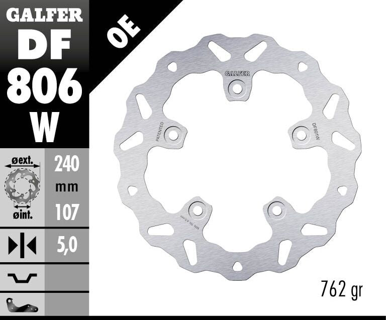 GALFER BRAKE ROTOR FIXED WAVE DF806W