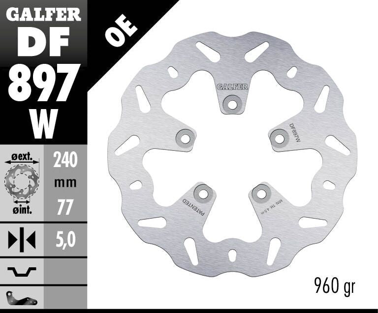 GALFER BRAKE ROTOR FIXED WAVE DF897W