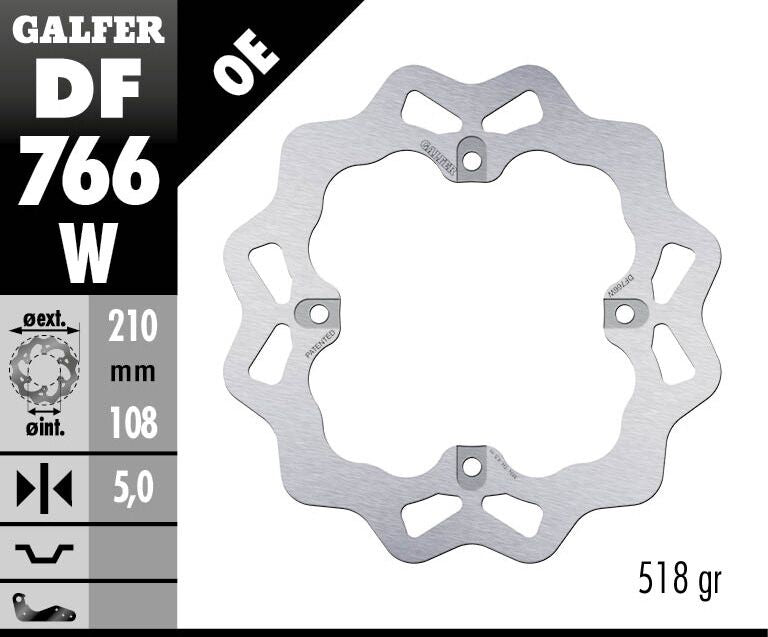 GALFER BRAKE ROTOR FIXED WAVE DF766W