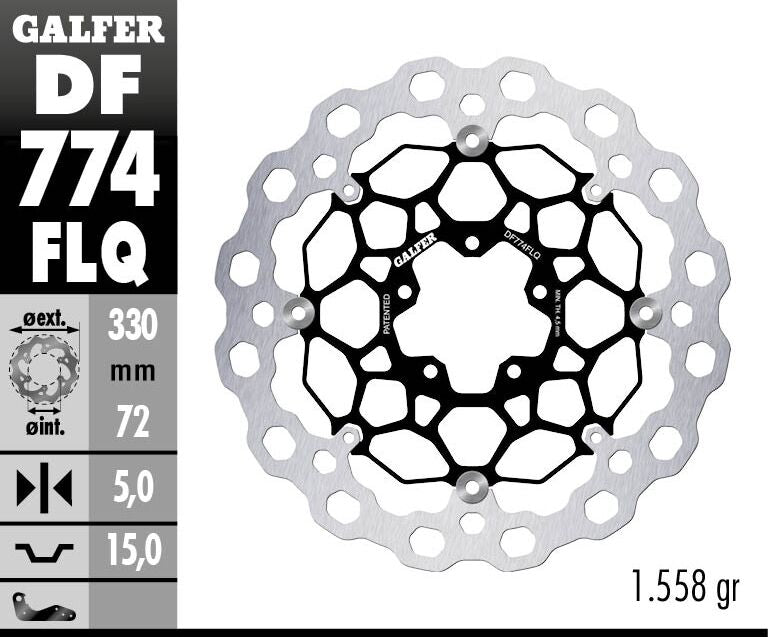 GALFER BRAKE ROTOR FLOATING CUBIQ DF774FLQ