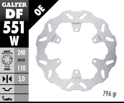 GALFER BRAKE DISC FIXED WAVE RR DF551W