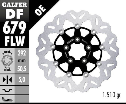 GALFER BRAKE ROTOR FLOATING WAVE STEEL CENTER DF679FLW