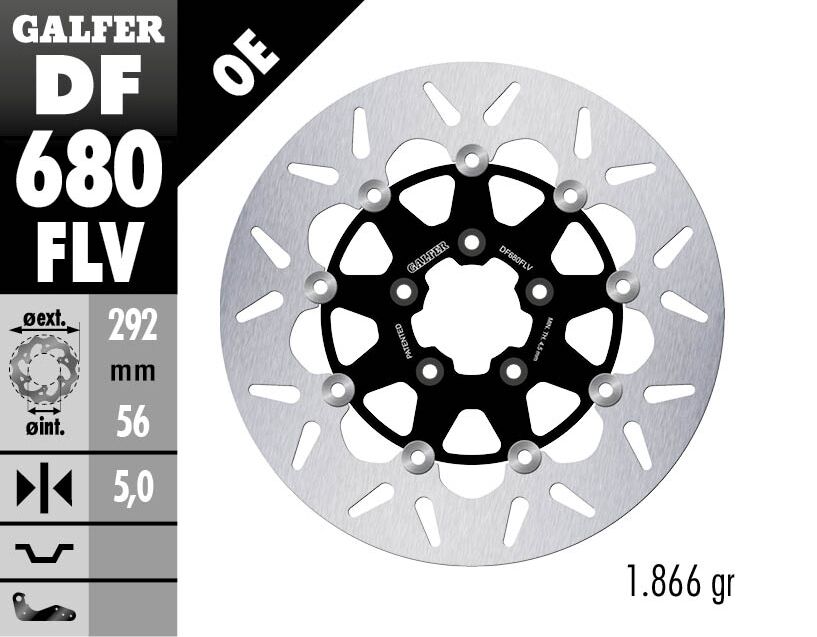 GALFER BRAKE DISC FLOATING ROUND DF680FLV