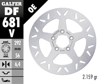 GALFER BRAKE ROTOR FIXED ROUND DF681V