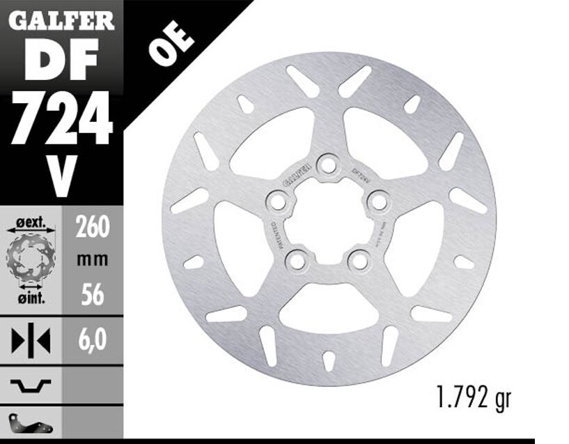 GALFER BRAKE ROTOR FIXED ROUND DF724V