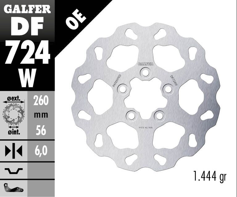 GALFER BRAKE ROTOR FIXED WAVE DF724W
