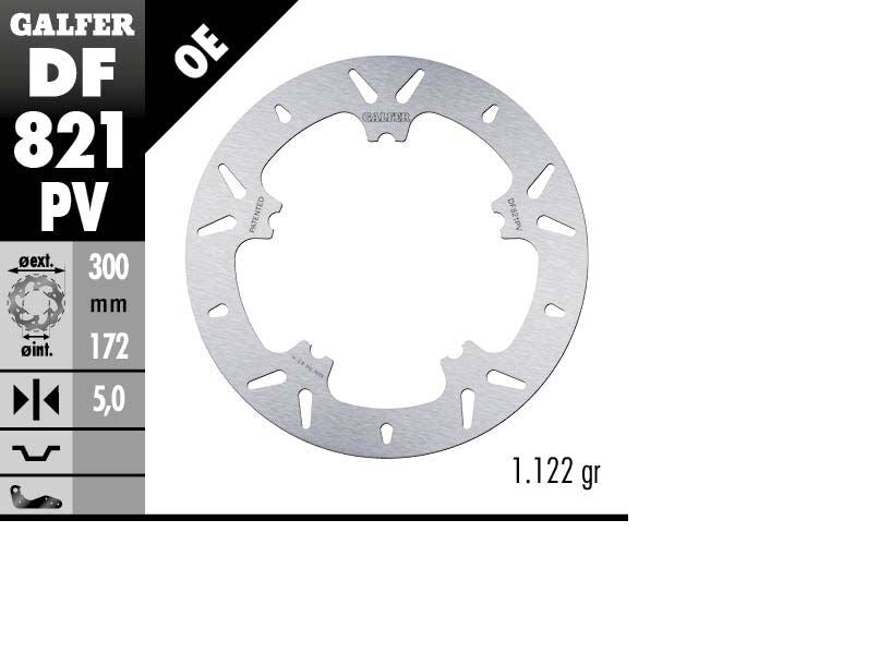 GALFER BRAKE ROTOR FIXED ROUND DF821PV