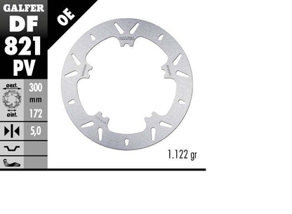 GALFER BRAKE ROTOR FIXED ROUND DF821PV