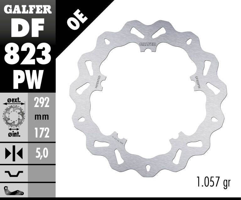 GALFER BRAKE ROTOR FIXED WAVE DF823PW