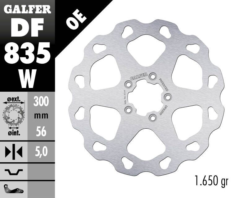 GALFER BRAKE ROTOR FIXED WAVE DF835W