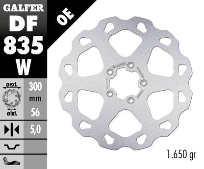 GALFER BRAKE ROTOR FIXED WAVE DF835W