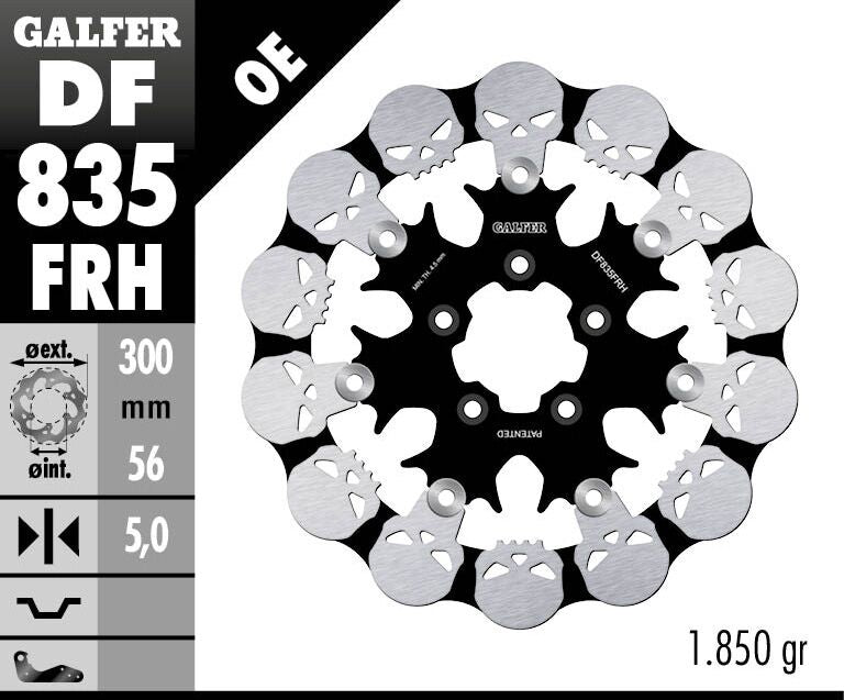 GALFER BRAKE ROTOR FLOATING SKULL DF835FRH