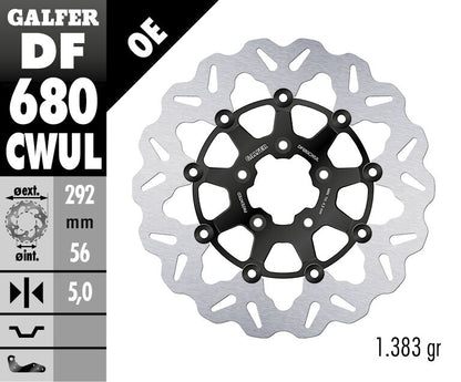 GALFER BRAKE DISC FLOAT WAVE BLACK BR DF680CWUL