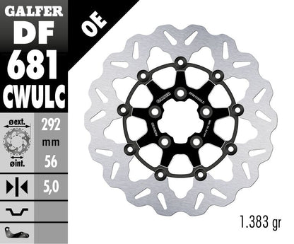 GALFER BRAKE ROTOR FLOATING WAVE BLACK DF681CWULC