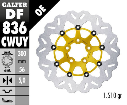 GALFER BRAKE ROTOR FLOATING WAVE GOLD DF836CWUY