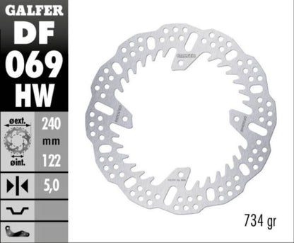GALFER BRAKE ROTOR FIXED SHARK REAR DF069HW