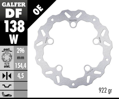 GALFER BRAKE ROTOR FIXED WAVE DF138W