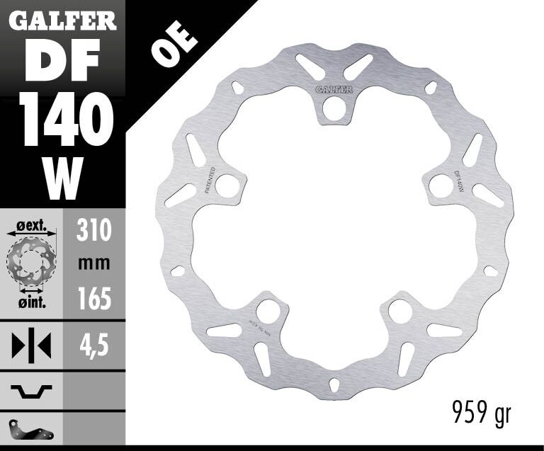 GALFER BRAKE ROTOR FIXED WAVE DF140W