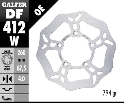 GALFER BRAKE ROTOR FIXED WAVE DF412W