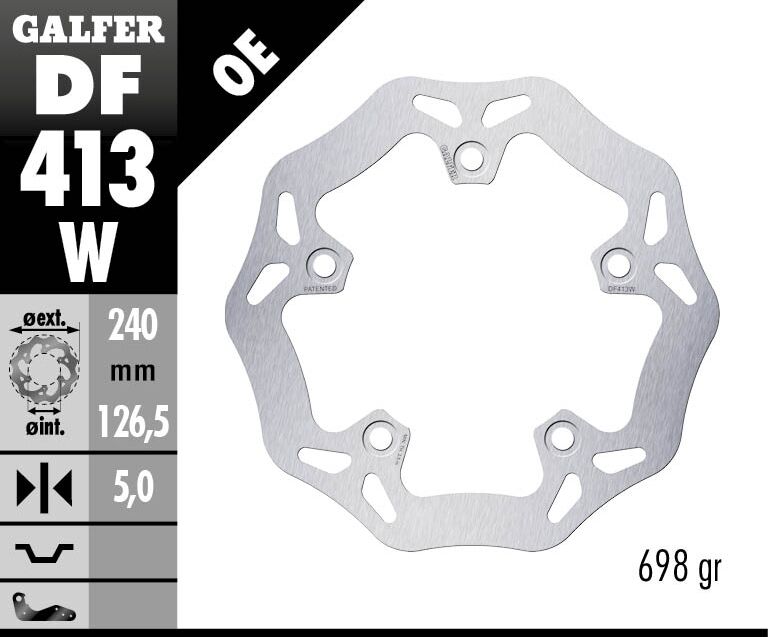 GALFER BRAKE ROTOR FIXED WAVE DF413W