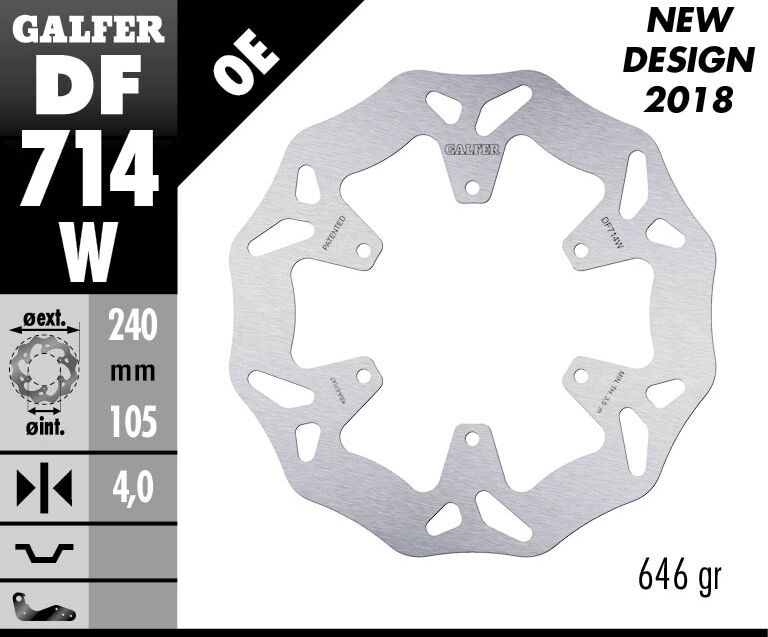 GALFER BRAKE ROTOR FIXED WAVE DF714W