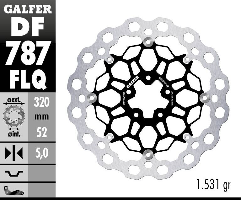 GALFER BRAKE ROTOR FLOATING CUBIQ DF787FLQ
