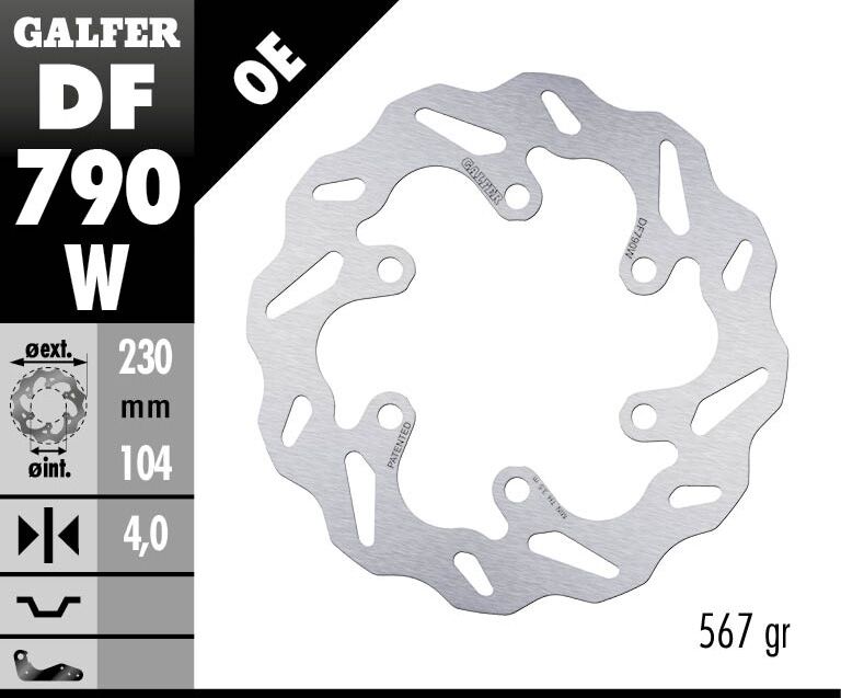 GALFER BRAKE ROTOR FIXED WAVE DF790W