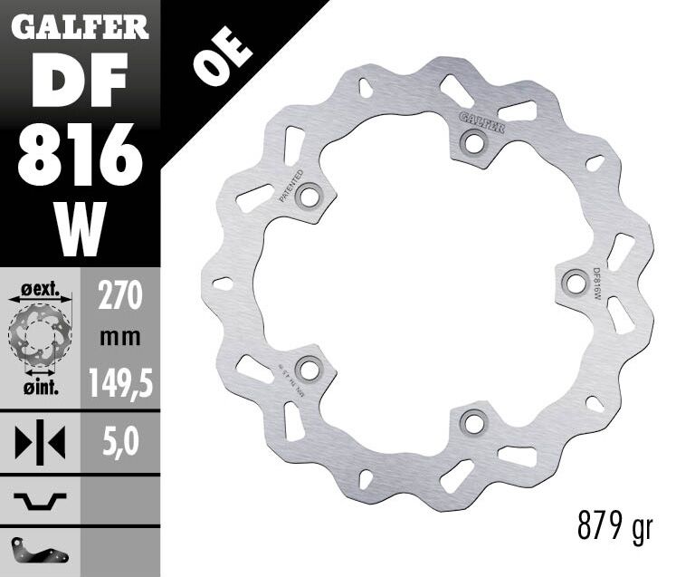 GALFER BRAKE ROTOR FIXED WAVE DF816W