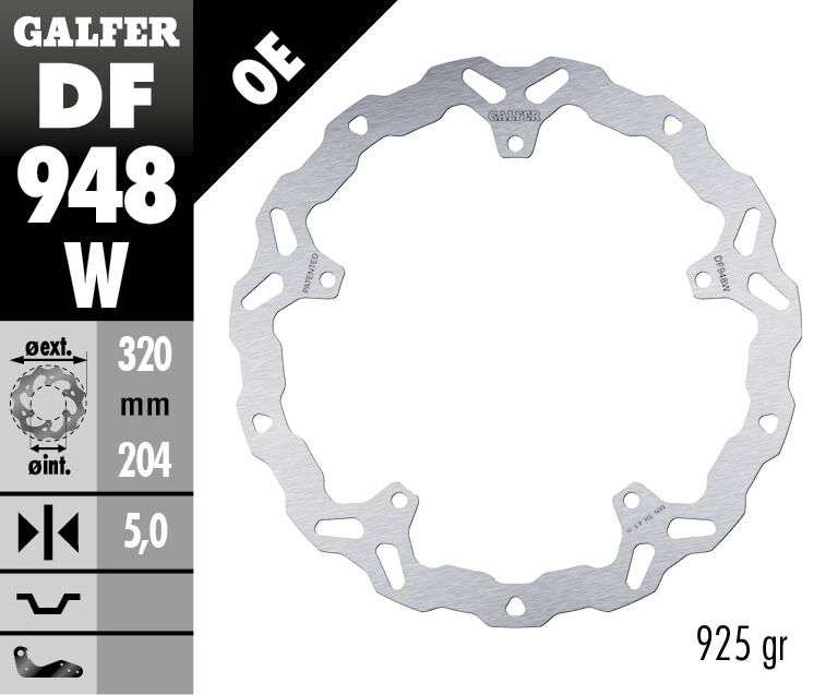 GALFER BRAKE ROTOR FIXED WAVE DF948W