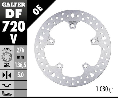 GALFER BRAKE ROTOR FIXED ROUND DF720V