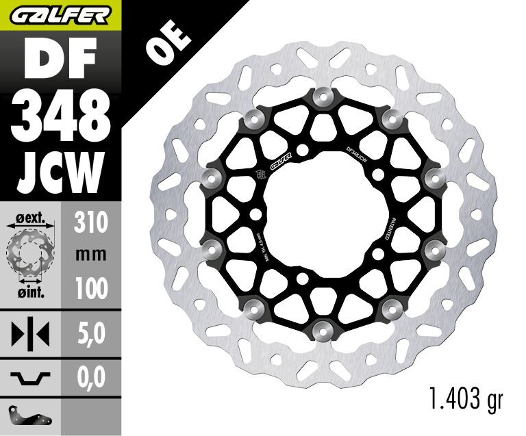 GALFER BRAKE ROTOR FLOATECH WAVE DF348JCW