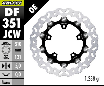 GALFER BRAKE ROTOR FLOATECH WAVE DF351JCW