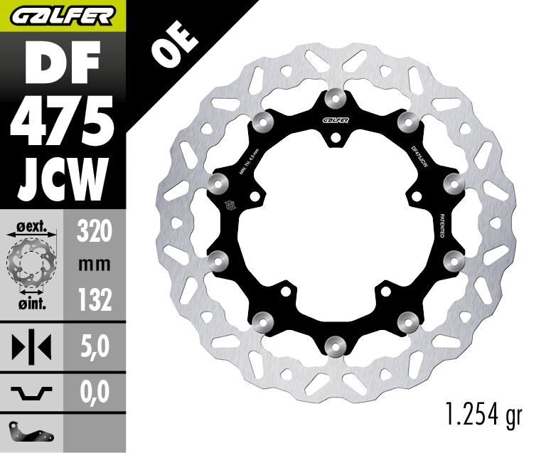 GALFER BRAKE ROTOR FLOATECH WAVE DF475JCW