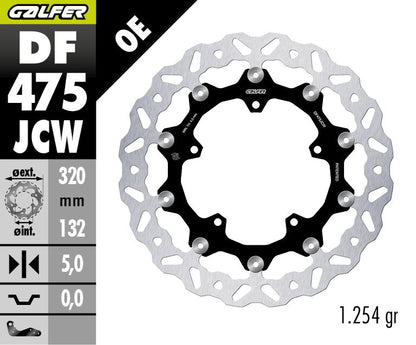 GALFER BRAKE ROTOR FLOATECH WAVE DF475JCW