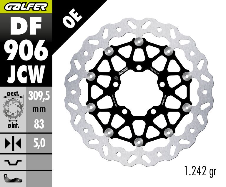 GALFER BRAKE ROTOR FLOATECH WAVE DF906JCW