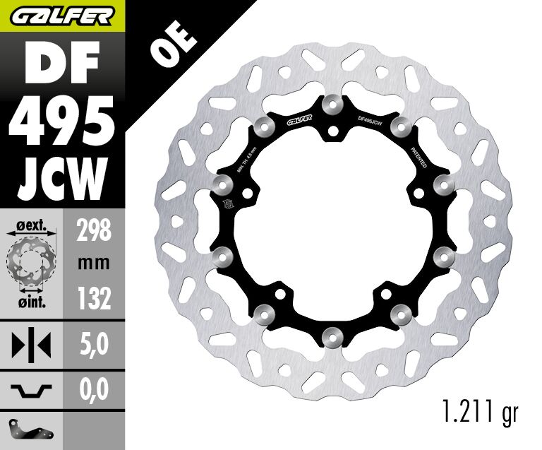 GALFER BRAKE ROTOR FLOATECH WAVE DF495JCW