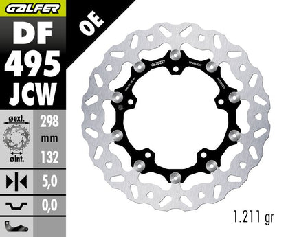 GALFER BRAKE ROTOR FLOATECH WAVE DF495JCW