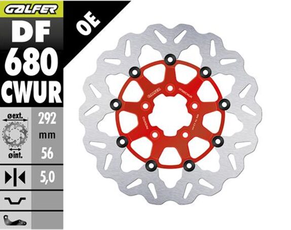 GALFER BRAKE DISC FLOAT WAVE RED DF680CWUR